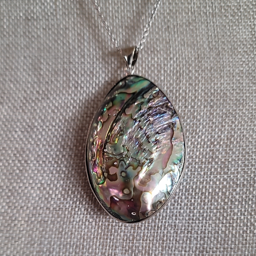 Abalone Shell Pendant Necklace NWT (#1 Of 4)